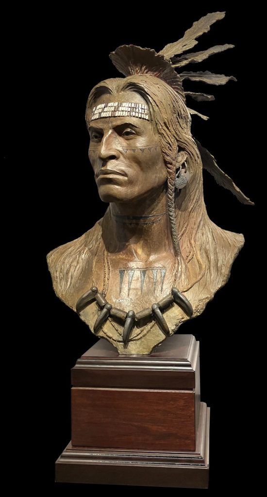 Canonchet bust sculpture.