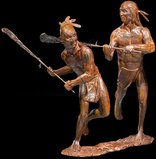 The Seneca-Mohawk Lacrosse Game of 1797 Sculpture