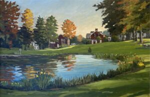 The Pond at the Grafton Inn Painting