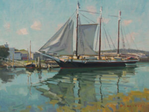 “Victory Chimes Drying Her Sails“ Painting